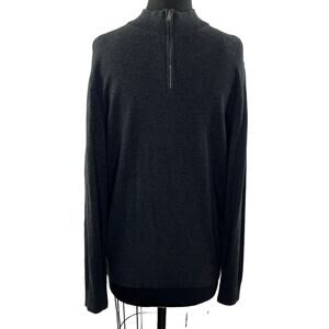 HUGO BOSS Dark Gray Slim Fit Extra Fine Merino Wool Pullover Knit Sweater Size M